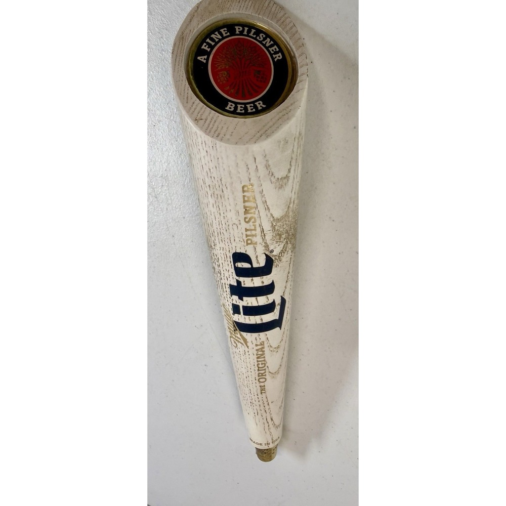 Miller Lite Beer Tap Handle Bar Draft Knob Baseball Bat Kegerator 12"